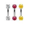 Titanium CZ Eyebrow Barbell – Basic Multi-Color Eyebrow Piercing Jewelry