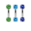 Titanium CZ Eyebrow Barbell – Basic Multi-Color Eyebrow Piercing Jewelry