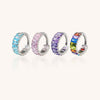 F136 Titanium CZ Sparkle Hoop – Rainbow/Ice Candy Clicker Ring for Cartilage & Lobe