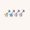 F136 Titanium Internally Threaded Star CZ Piercing Head–Lip, Ear & Nose Jewelry