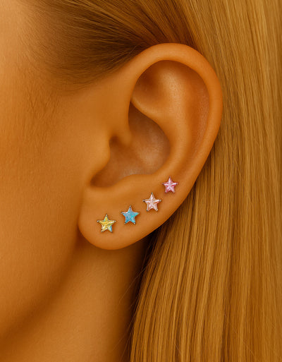 F136 Titanium Internally Threaded Star CZ Piercing Head–Lip, Ear & Nose Jewelry