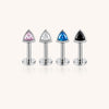F136 Titanium Cat Ear Spike Stud–Internally Threaded Helix&Cartilage Piercing Jewelry Hypoallergenic&Punk-Inspired