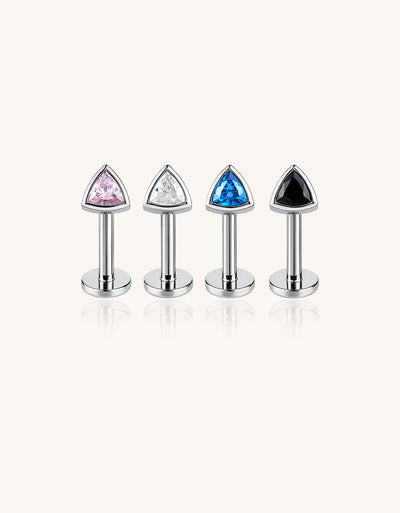 F136 Titanium Cat Ear Spike Stud–Internally Threaded Helix&Cartilage Piercing Jewelry Hypoallergenic&Punk-Inspired