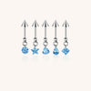 F136 Titanium Devil Spike Earrings with Star,Teardrop,Heart & Geometric Pendants