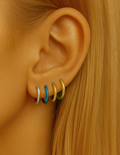 F136 Titanium D-Shaped Hoop Ring – Flat Bar for Ear, Nose & Lip Piercings