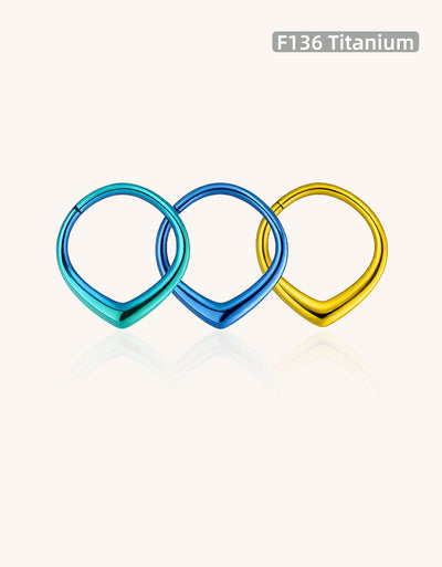 F136 Titanium Gold-Plated Teardrop Clicker – Hypoallergenic Nose & Cartilage Ring