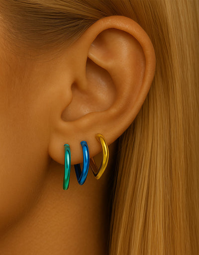 F136 Titanium Gold-Plated Teardrop Clicker – Hypoallergenic Nose & Cartilage Ring