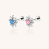 F136 Titanium Sea Urchin Spike Stud with Opal – Internally Threaded Piercing Top