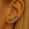 F136 Titanium Sea Urchin Spike Stud with Opal – Internally Threaded Piercing Top