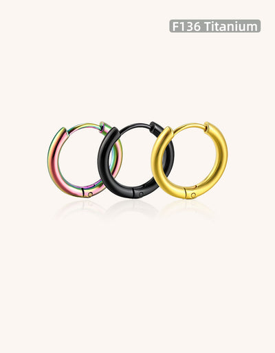 F136 Titanium Seamless Hoop Earrings–Hypoallergenic Unisex Sleeper Rings