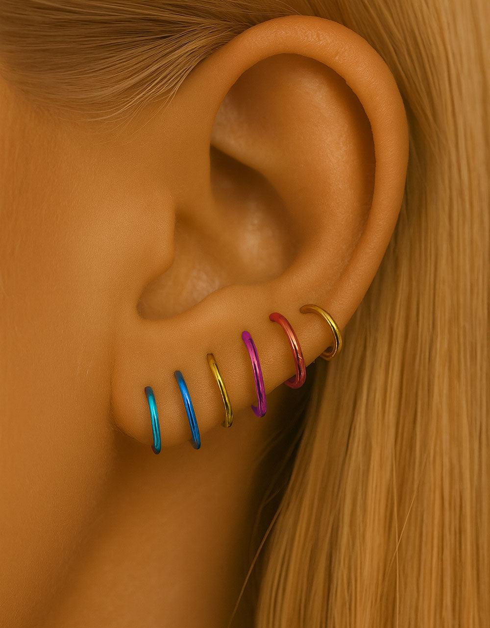 F136 Titanium Seamless Hoop Ring – For Ear, Nose, Septum & Lip Piercings