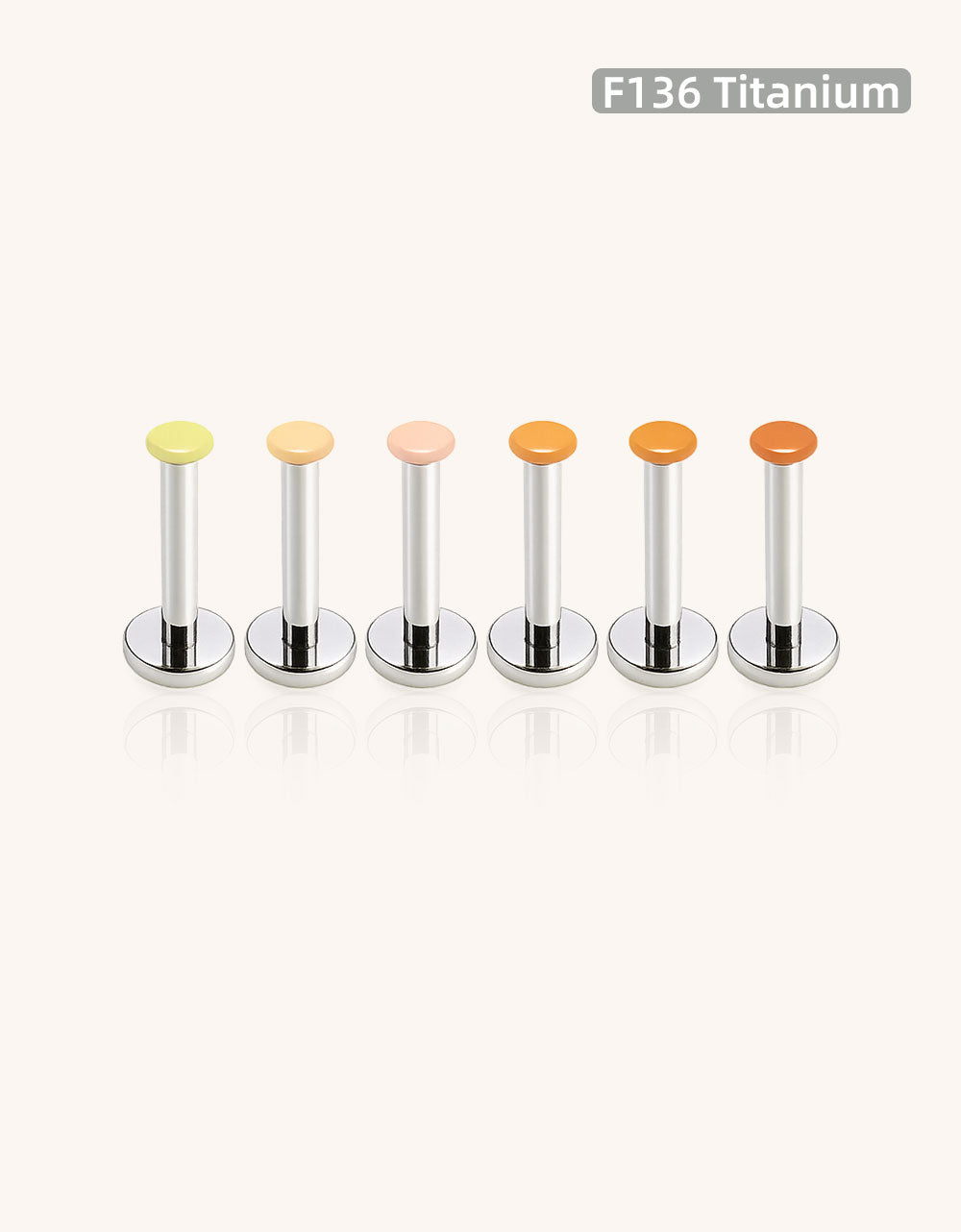 F136 Titanium 2mm Flesh-Tone Invisible Stud–Lip, Nose, Ear&Eyebrow Piercing