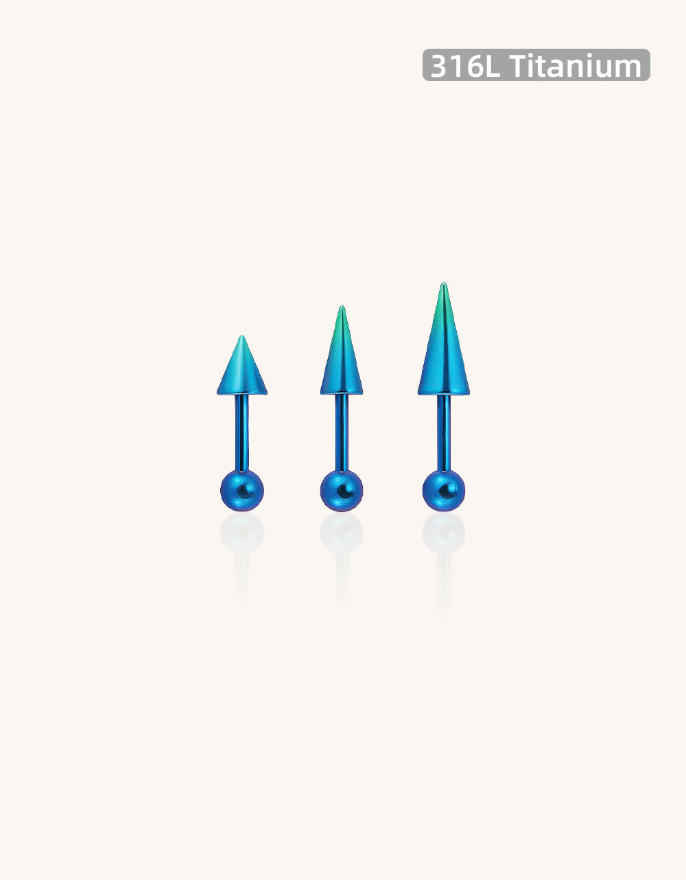 F136 Titanium Punk Devil Spike Stud – Hypoallergenic Ear&Cartilage Piercing