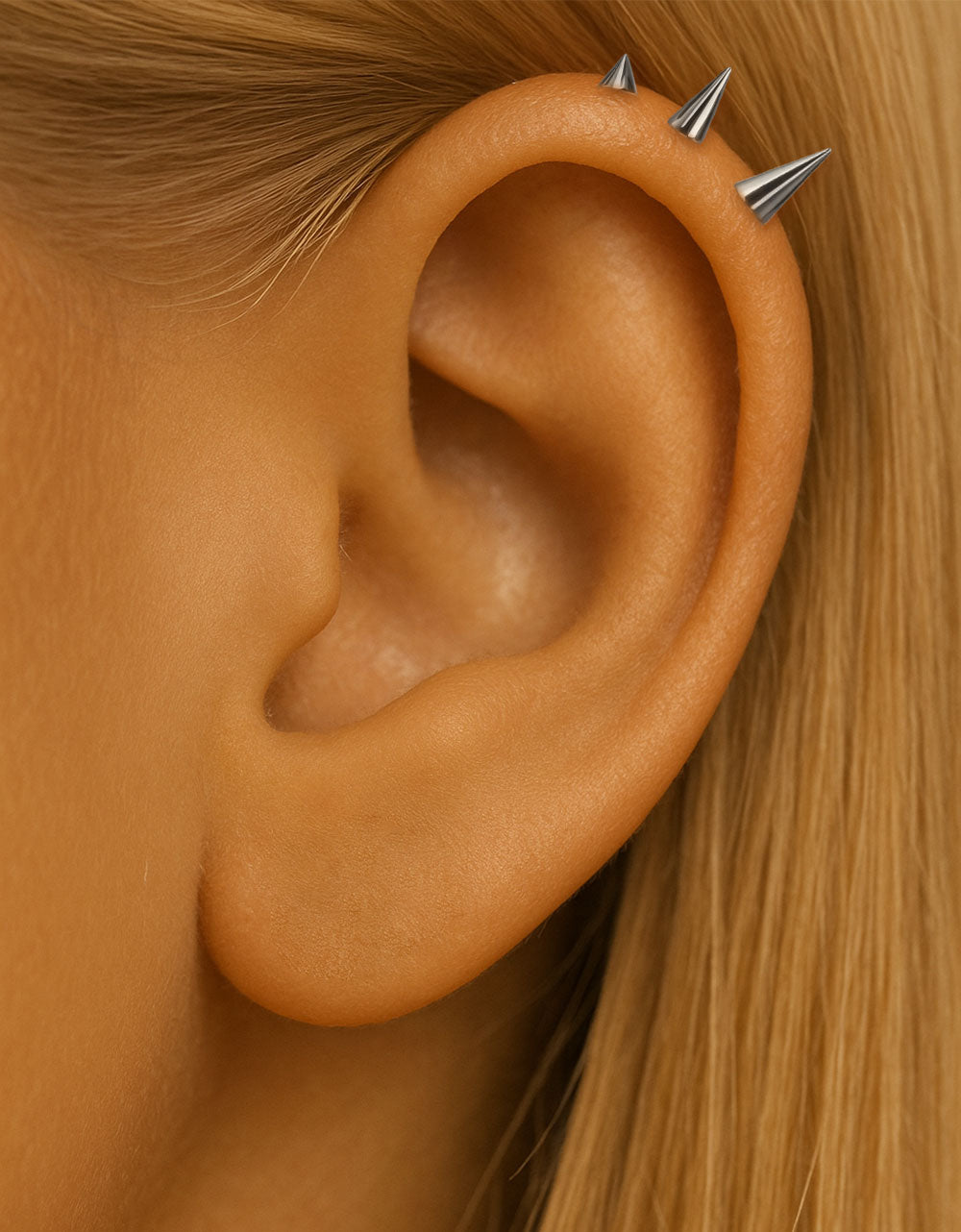 Accessories 16G/14G Internal Thread Triangle Cone Labret Jewelry Top