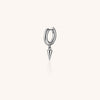 F136 Titanium D-Shaped Punk Spike Hoop–Straight Bar Hypoallergenic Earring for Cartilage,Helix or Lobe
