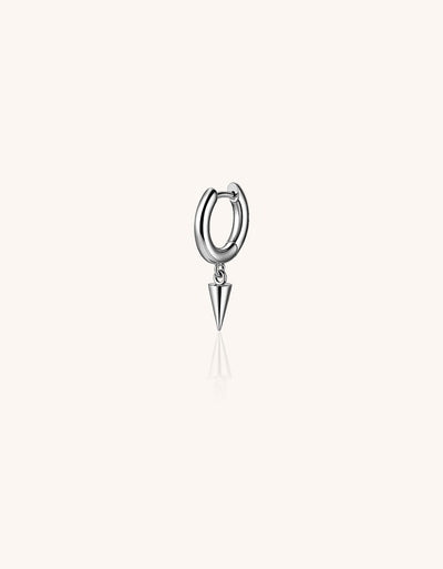 F136 Titanium D-Shaped Punk Spike Hoop–Straight Bar Hypoallergenic Earring for Cartilage,Helix or Lobe
