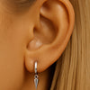 F136 Titanium D-Shaped Punk Spike Hoop–Straight Bar Hypoallergenic Earring for Cartilage,Helix or Lobe