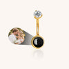 Minimalist Fashion Belly Button Ring Custom Photo Micro Projection Piercing Jewelry