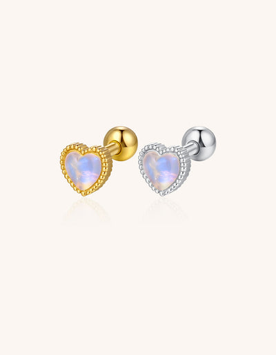Opal Cartilage Stud 16G Internally Threaded Flat Back Helix Piercing