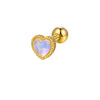 Opal Cartilage Stud 16G Internally Threaded Flat Back Helix Piercing
