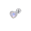 Opal Cartilage Stud 16G Internally Threaded Flat Back Helix Piercing