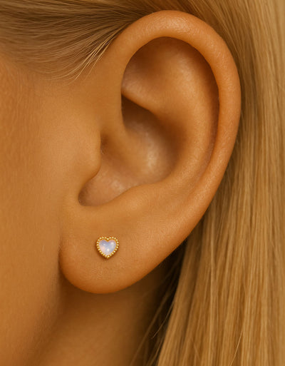 Opal Cartilage Stud 16G Internally Threaded Flat Back Helix Piercing