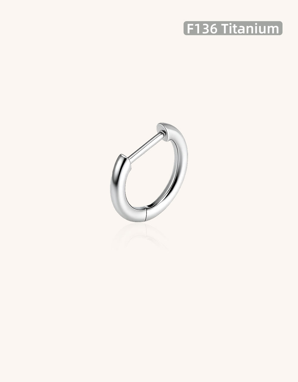 F136 Titanium D-Shaped Straight Bar Earring – Hypoallergenic Minimal Design