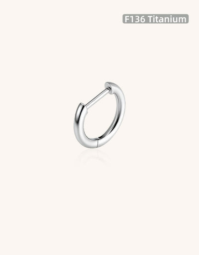 F136 Titanium D-Shaped Straight Bar Earring – Hypoallergenic Minimal Design