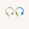 F136 Titanium Internally Threaded Punk Devil Spike Horseshoe Ring–Hypoallergenic Lip,Ear&Nose Jewelry
