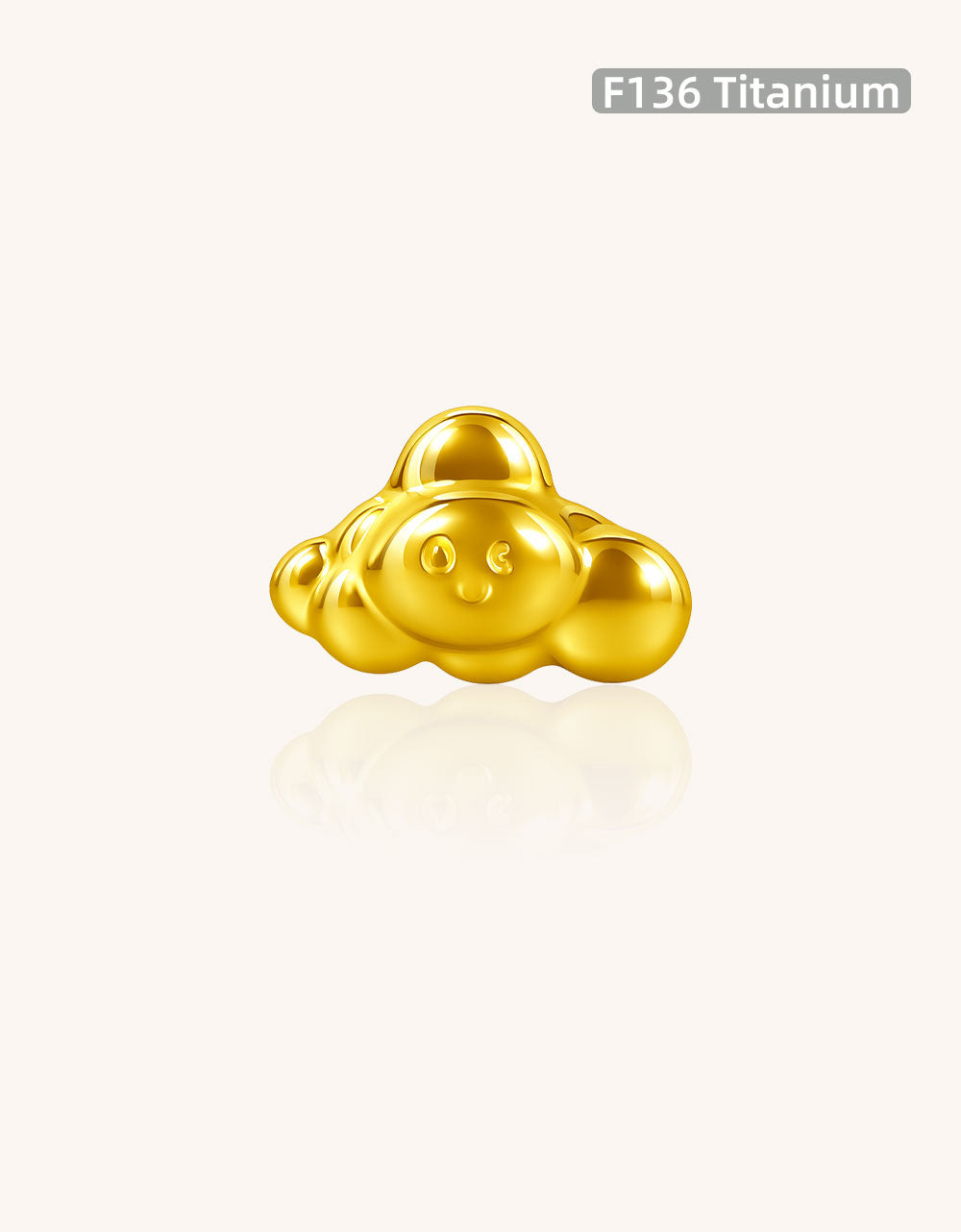 Titanium Smiling Cloud Labret Top – Internally Threaded Piercing Jewelry for Lip,Helix & Tragus