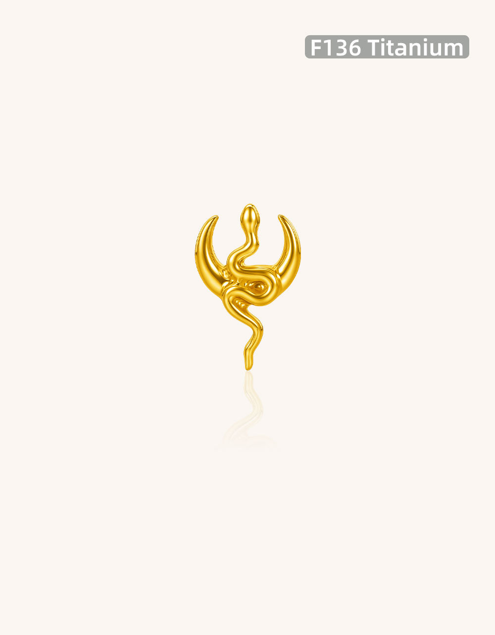 Labret Titanium Piercing Jewelry Snake and Moon Internally Threaded Helix Earring Labret Top