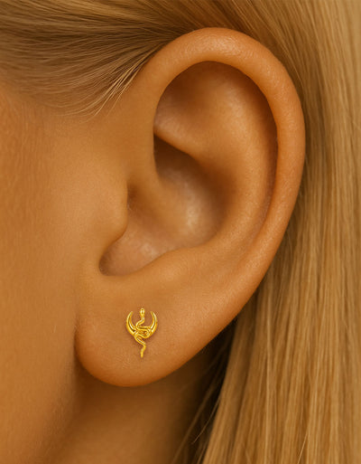 Labret Titanium Piercing Jewelry Snake and Moon Internally Threaded Helix Earring Labret Top