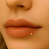 Minimalist Flat Rectangle Lip Stud 16G Internally Threaded Labret Piercing
