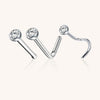 Internally Threaded Titanium Nose Piercing – Bezel Gem Set