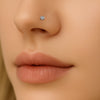 Internally Threaded Titanium Nose Piercing – Bezel Gem Set