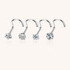 Implant Grade Titanium Nose Piercing with Cubic Zirconia