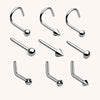 F136 Implant-Grade Titanium Nose Piercing Stud
