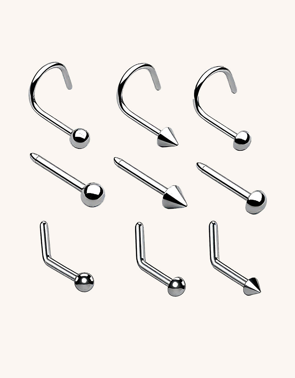 F136 Implant-Grade Titanium Nose Piercing Stud