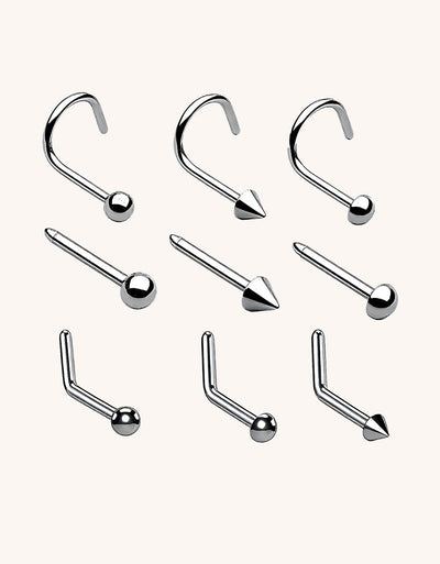 F136 Implant-Grade Titanium Nose Piercing Stud